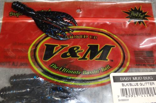 V&M Bait BABY MUD BUG#BLK/BLUE GLITTER